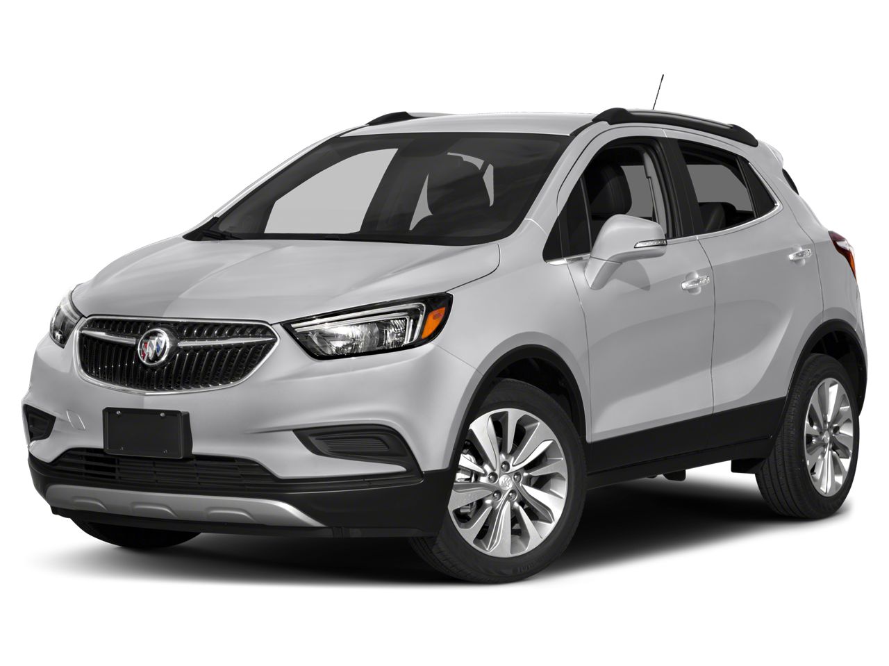 2019 Buick Encore Preferred in Includes (Cm5) Black Carbon Metallic Lower Exterior Accent Color, Paint Code W700s. — front three-quarter...