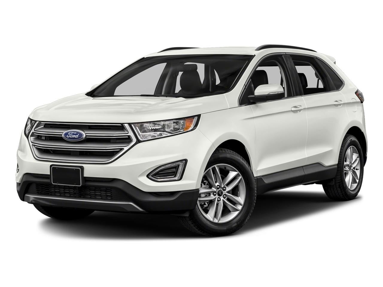 2018 Ford Edge SEL AWD in White Platinum Clearcoat Metallic — front three-quarter view